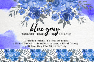 Blue Grey Watercolor Flower Clip-art: Selecting High-Resolution Assets for Professional Design