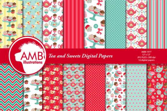 Elevating Creative Projects with Tea and Sweets Digital Papers