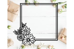 Flower Square Frame: Versatile Design Assets for Crafting and Digital Projects