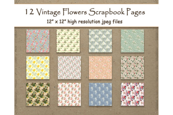 Vintage Flowers Digital Paper 12: Elevating Modern Creative Projects with Timeless Floral Design