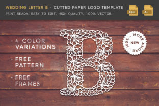 Wedding Letter B - Logo Template: Elevating Brand Identity with Paper-Cut Aesthetics